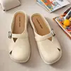 2026 Nuevos Zapatos Romanos Estilo Retro Sandalias Coreanas de Punta Cerrada para Mujer Sandalias Planas Transpirables de Verano para Mujer