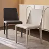 Cadeira de jantar moderna em couro de sela para uso doméstico, cadeira com encosto minimalista moderno, cadeira de mesa de jantar estilo italiano de luxo leve, cadeira de estudo
