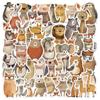 50 Stickers de Animales Pintados a Mano Creativos para Laptop, Agenda, Carcasa de Teléfono Móvil Decorativos Impermeables Transfronterizos
