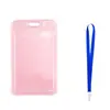 Funda Protectora para Tarjeta de Identificación Cáscara Dura Transparente Doble Cara Banco Tarjeta de PP con Correa Soporte para Tarjeta de Trabajo Tarjeta de Identificación Escolar Tarjeta de Comida