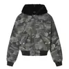 Parka Corta Yidao Vintage 2026 Invierno Nueva Retro Americana Desgastada Camuflajeada con Cuello y Capucha de Piel para Hombre