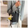 2024 Nuevo Verano Bolso Pequeño de Hombro de Cuero Suave con Textura Estilo Coreano Bolso Cubo de Moda Estilo Dulce Bolso de Hombro Único Cruzado