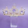 Joyería Junhao Moda Europea y Americana Corona Princesa Tiara Retro Aleación Pedrería Peineta para el Cabello Joyería de Corona Estable al por Mayor