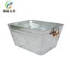 Cubo de Hielo Cuadrado de Hierro Galvanizado Hojalata Utensilios de Barra Cubo de Hielo Bolso Doble Asa Hierro Blanco Galvanizado Cubo de Hielo Grande Personalización