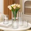 Vaso de plástico grande tubo reto transparente atacado sala de estar chão rico bambu flores hidropônicas ornamentos de flores ins estilo