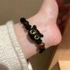 """"""Dulce Gatito Maullador"""" Diseño de Nicho Ins Pulsera Trenzada de Gatito de Sándalo Negro para Parejas como Regalo para Mejores Amigos~""""""