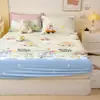 Sábana Bajera Ajustable de Dibujos Animados para Niños de Terciopelo de Leche y Coral Fleece, Pieza Única, Colcha de Invierno, Protector de Colchón de Franela, Juego de Sábanas