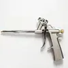 Pistola de espuma com cabo de plástico antiderrapante, pistola aplicadora de espuma metálica com bico longo, especializada para preencher frestas em portas e janelas durante a reforma