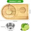 Bandeja de Madera para Copas de Vino Rectangular Soporte para Vasos de Tequila de Bar Herramienta de Bartending para Cócteles Bandeja de Sal