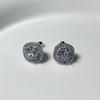 Pendientes Cuadrados Brillantes de Diamante Completo Lujo Ligero Elegantes Clavos de Oreja con Diamante Grande Clavos Pequeños de Hueso de Oreja de Alta Calidad Pendientes de Estilo Frío para Mujer