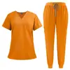 Set de Uniforme de Scrubs Multicolor de Secado Rápido para Lavar a Mano Ropa Cómoda Amigable con la Piel Set de Ropa de Trabajo para Doctor y Enfermera para Hombres y Mujeres