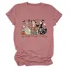 Amazon eBay Loja Independente Casual Divertido Feminino Três Patos de Halloween Múmia Fazendeiro Gola Redonda Manga Curta