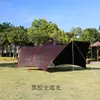 Tienda de campaña de lona de goma negra transfronteriza para acampar, protección solar para acampar, impermeable, refuerzo, toldo grueso, suministros para exteriores, venta al por mayor