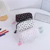 Nueva Bolsa de Maquillaje con Lazo Plisado para Mujer, Linda Bolsa Grande de Almacenamiento para Cuidado de la Piel, Bolsa de Lavado Grande para Viaje