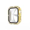 Adequado para Caixa de Relógio Cravejada de Diamantes iWatch, Caixa de Diamantes de Fileira Dupla com Película Integrada, Caixa Apple Watch com Pulseira de Diamantes, Caixa de Diamantes de Luxo Leve