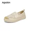 Zapatos de Pescador Augu Shiden de Suela Gruesa para Mujer 2026 Nuevo Verano Malla de Encaje sin Cordones Zapatos Casuales Ligeros