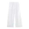 Atacado de Roupas Femininas Europeias e Americanas Transfronteiriças do Aliexpress Conjunto de Camisa Assimétrica com Decote em V e Calça Wide Leg Primavera Inicial 2025