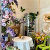 Jardim de Monet ins Paisagem Combinação Flor Cachoeira Parede Arte Floral Beleza Janela Café Exterior Cartão de Canto Celebridade Cibernética