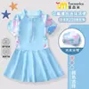 Traje de baño de una pieza para niña con gorro de natación liso a juego