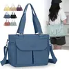 Bolso de hombro cruzado transfronterizo de comercio exterior, simple, gran capacidad, multicompartimento, ligero, lavable, de nailon, bolso de mano para mujer