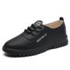 Novidade Outono/Inverno Sapatos Confortáveis para Mães com Solado Macio, Versáteis, Confortáveis, Casuais para Mulheres, Estilo Coreano, Modernos, Sem Cadarço, Sapatos Baixos de Couro