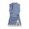 Al por mayor Verano 2026 Nuevo Vestido de Mujer Estilo Europeo y Americano con Detalle de Encaje Textura de Satén de Seda 994