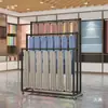 Estante de Exhibición de Bufandas de Hierro Forjado de Pie, Estante de Almacenamiento y Exhibición Multicapa para Colgar Bufandas, Pantalones, Alfombras y Muestras de Color de Cortinas