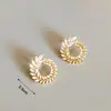 Pendientes de Zirconia con Forma de Hoja Versátiles de Moda Europea y Americana Más Vendidos en Aliexpress para Mujer, Elegantes Pendientes de Socialité, Venta Directa del Fabricante