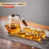 Tetera de vidrio transfronteriza nueva para uso doméstico, con separación de té y agua y filtración, gran capacidad, juego de té engrosado y resistente a altas temperaturas