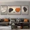 Pintura decorativa moderna minimalista para sala de estar, arte abstrato em linha, pintura para pendurar na parede de fundo do sofá, tríptico de atmosfera de alta qualidade