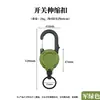 Chaveiro retrátil multifuncional para exterior, gancho com corda de aço anti-perda, fivela portátil de fácil puxar para camping e caminhada
