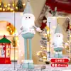 Decoraciones de Muñeco Navideño Retráctil de Nuevo Producto Transfronterizo Tela Verde Papá Noel Muñeco de Nieve Reno Muñeco de Piernas Largas