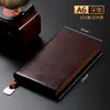 Cuaderno Retro de Cuero Suave A5 Cuaderno de Notas Grueso para Reuniones de Negocios Oficina Cuaderno Pequeño Portátil Diario