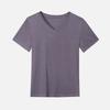 Camiseta Básica de Hombro Regular para Mujer Verano 2026 Más Vendida Nueva Versátil de Manga Corta Top Básico de Tencel Lino 1688