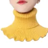 Bufanda de Punto para Mujer Transfronteriza Calentador de Cuello de Lana Cuello Falso Protector de Cuello Envoltura para el Cuello Chal Pequeño Calentador para Suéter Otoño e Invierno
