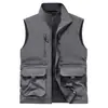 Chaleco para Hombre de Bolsillos Múltiples para Exteriores de Secado Rápido Nuevo Primavera y Otoño Casual Transpirable Delgado Chaleco de Pesca Gilet