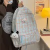 Mochila 2026 Nova Xadrez Estudante Bolsa Escolar Estilo Japonês Ins Simples Estilo K Aluno do Ensino Fundamental Aluno Universitário Mochila