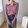 Camisa Polo de Punto Seleccionada Cuidadosamente para Mujer, Cárdigan de Manga Larga Estilo Nuevo con Diseño Patchwork, Top Artístico para Commuter para Mujer B8098