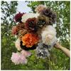 Nueva flor de peonía de 3 cabezas, flor artificial hecha a mano, flor falsa, decoración del hogar, boda, paisaje, camino, flor de seda, venta al por mayor