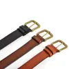 Casual Negocios Sencillo Juvenil Moderno Versátil Cinturón Cinturón de Cuero Genuino Hebilla de Pin para Hombre Estilo Coreano Tendencia Personalidad