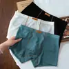 Ropa interior para hombre de color sólido con textura de seda de hielo, Boxer transpirable fresco de cintura media para verano