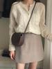 Ahora Colección Invierno 2025 Nuevo Diseñador Coreano Pla*Base Commuter Simple Limpio Falda Línea A Falda Corta