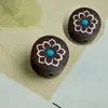 Accesorios de Joyería de Plata Incrustada en Sándalo, Accesorios de Pulsera de Trebol de Cuatro Hojas de Loto Incrustados en Ébano, Cuentas Sueltas de Sándalo Rojo, Cuentas Hechas a Medida