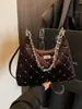 Bolso de Hombro con Cadena y Bordado de Rombo de Moda 2025 Invierno Nuevo Estilo Versátil de Moda Bolso Cruzado de Gama Alta para Mujer