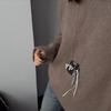 Bolso Pequeño de Cuero de Diseñador Único con Collar de Cadena Larga para Suéter y Lazo de Perlas, Accesorio de Bolsa Ins Personalizado para Mujeres