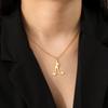 Collar con colgante de mancuerna de corte de venta caliente transfronteriza para mujer, de acero inoxidable, joyería deportiva para fitness, collar, regalo de cumpleaños