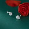 Pendientes Nalan S925 de plata con forma de rosa hueca para mujer, con personalidad femenina, con hilo, G9504