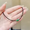 Corrente Minimalista para Clavícula de Ágata e Espinélio Preto Design de Moda de Nicho Gargantilha Curta Colar Versátil para Mulheres