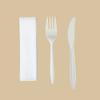 Cubiertos Desechables para Catering, Vajilla Ecológica, Almidón de Maíz, Empaque para Llevar, Servilletas de Papel para Pizza, Personalización en Papel Kraft