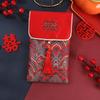 Sobres Rojos de Tela Brocada con Borlas para Bodas, Diseño Creativo, Personalizables con Palabras Felices, Venta al por Mayor